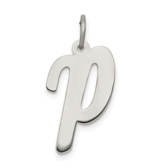 Sterling Silver Madison Collection LG Classic Script Initial P Pendant - Picture 1 of 5